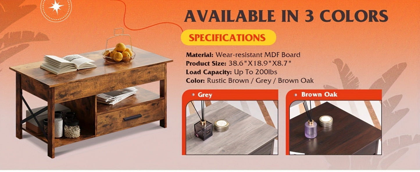 Coffee Table with Storage Drawers and Lift-Top Storage for Living Room detail image - detail view 17