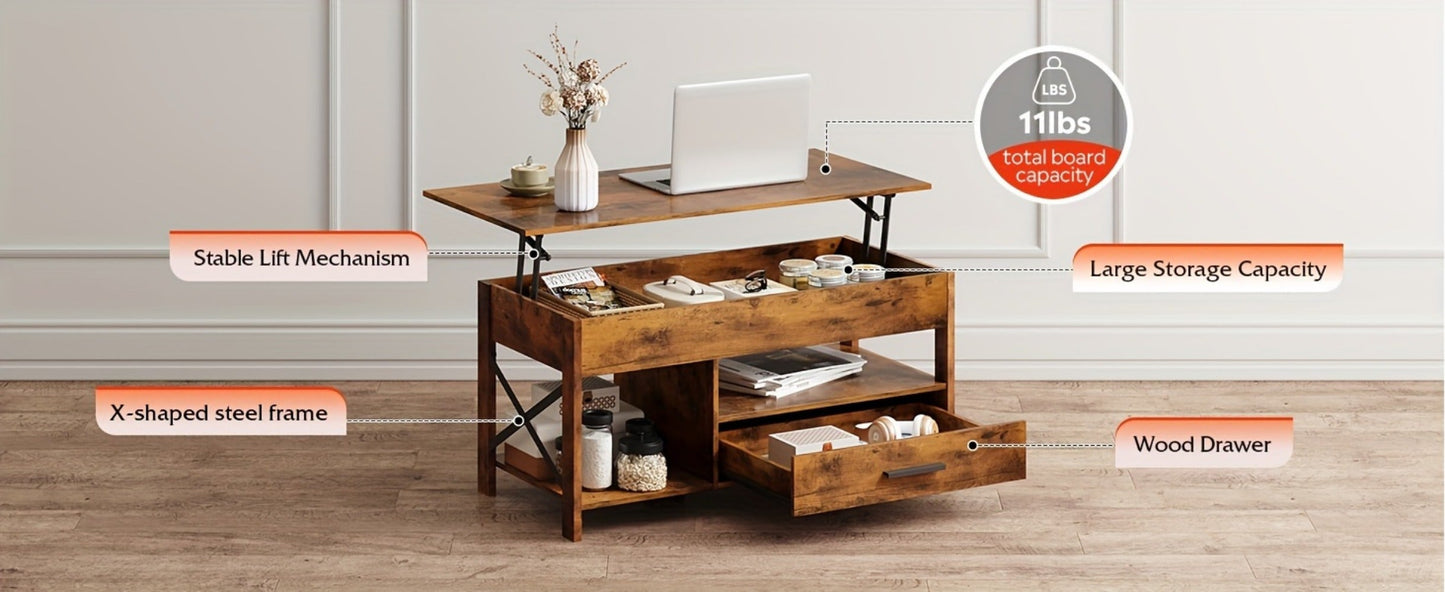 Coffee Table with Storage Drawers and Lift-Top Storage for Living Room detail image - detail view 18