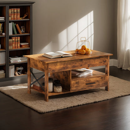 Coffee Table with Storage Drawers and Lift-Top Storage for Living Room detail image