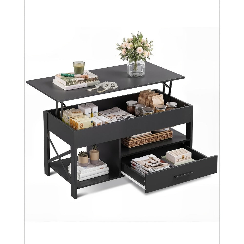 Coffee Table with Storage Drawers and Lift-Top Storage for Living Room detail image - detail view 3