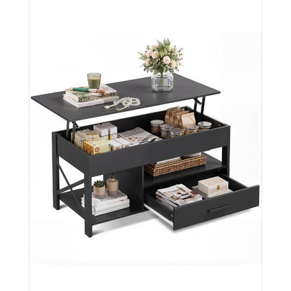 Coffee Table with Storage Drawers and Lift-Top Storage for Living Room detail image - detail view 3