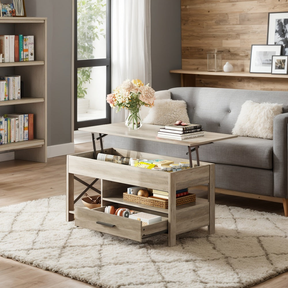 Coffee Table with Storage Drawers and Lift-Top Storage for Living Room detail image - detail view 4