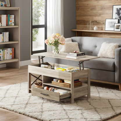 Coffee Table with Storage Drawers and Lift-Top Storage for Living Room detail image - detail view 4