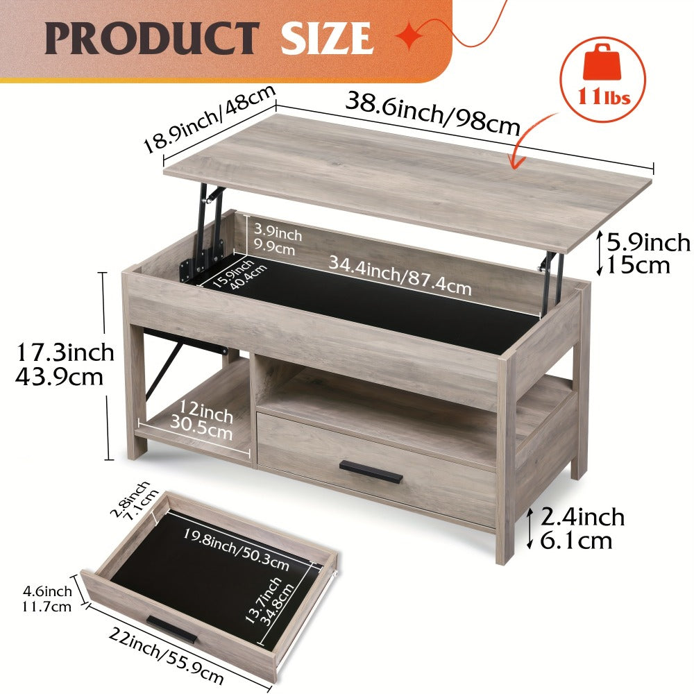 Coffee Table with Storage Drawers and Lift-Top Storage for Living Room detail image - detail view 6