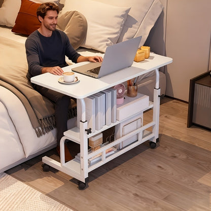Computer Desk, Mobile with Adjustable Height & Double-Layer Storage - Portable Gaming & shown in the main product view