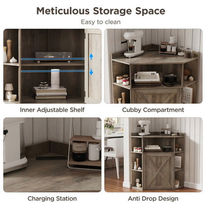 Corner Cabinets And Bookshelves with Charging Station for Living Room detail image - detail view 11