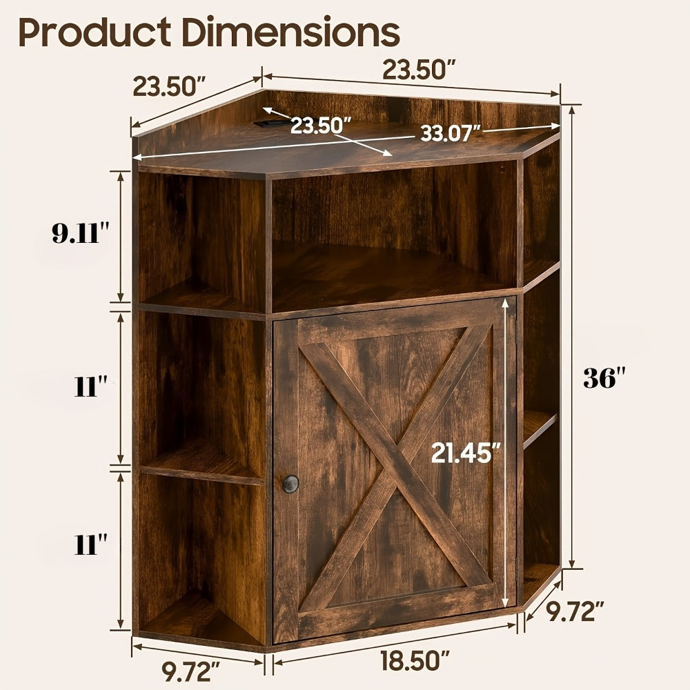 Corner Cabinets And Bookshelves with Charging Station for Living Room detail image - detail view 4