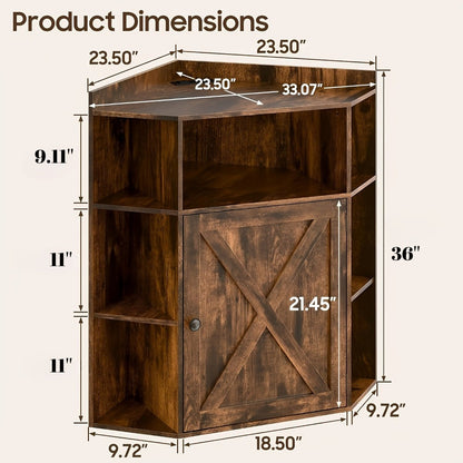 Corner Cabinets And Bookshelves with Charging Station for Living Room detail image - detail view 4
