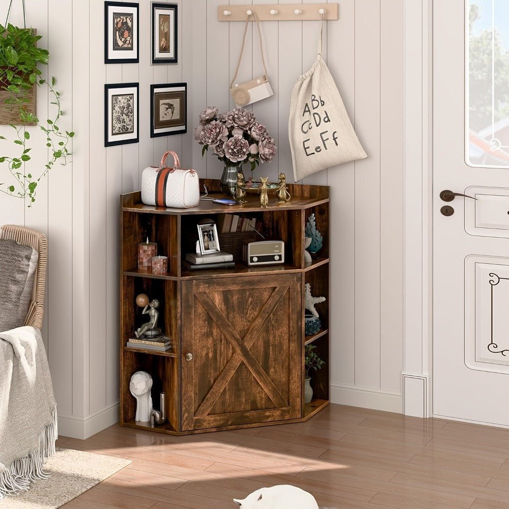 Corner Cabinets And Bookshelves with Charging Station for Living Room detail image - detail view 6