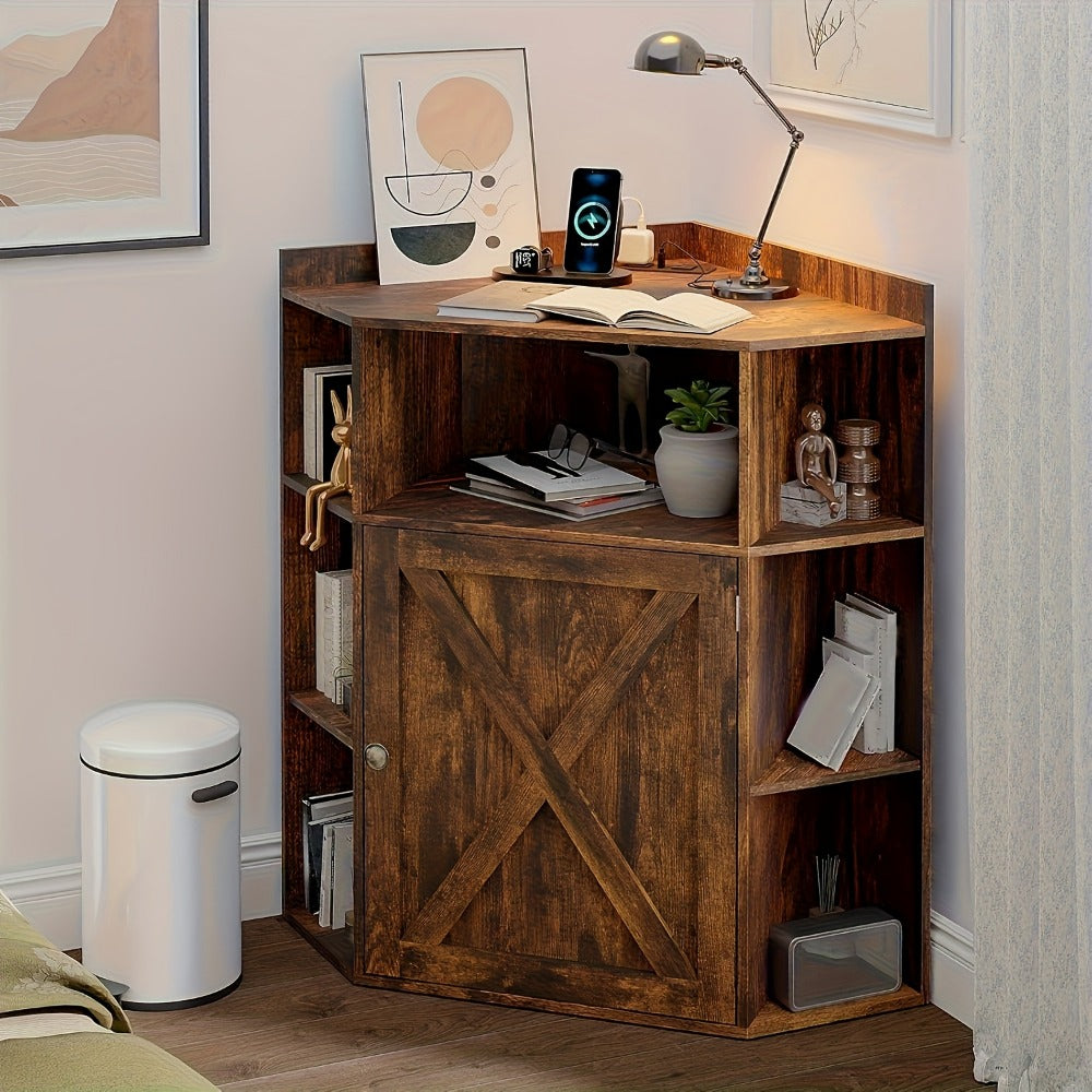 Corner Cabinets And Bookshelves with Charging Station for Living Room detail image - detail view 7