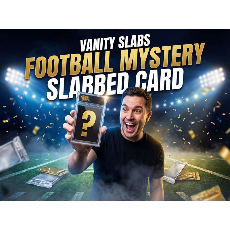 Football Card Vanity Slab Display Case | Random Rookie Star Autograph or Insert Card | Premium Protective Slab Included | Collectible Gift for Football Fans & Collectors