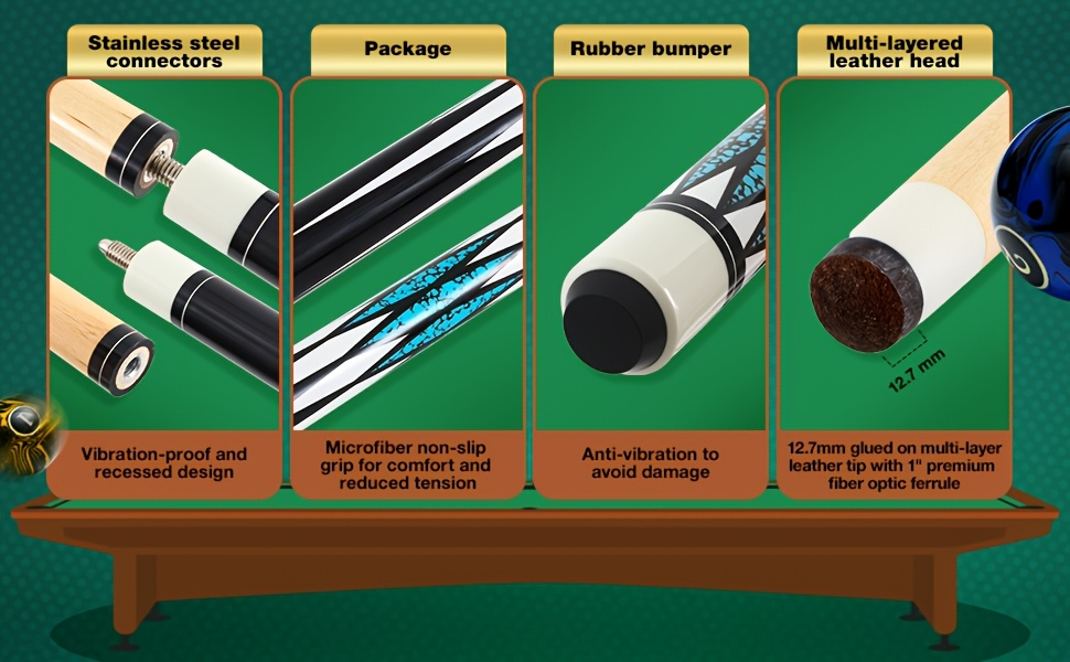 Pool Balls Billiard Set 20 Piece Complete Kit with 16 Fancy Billiard Balls 2 Diamond Pool Cue Sticks and 2 Ball Racks Full Billiard Table Accessories for Adults Men Home Office Bar Entertainment