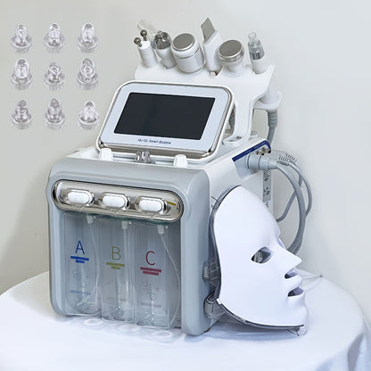 Hydrogen Oxygen Microbubble Facial Machine 6-in-1 / 7-in-1 – Dual Pump Deep Cleansing Skin Rejuvenation Beauty Device for Home Spa Use, Optional Face Mask Included