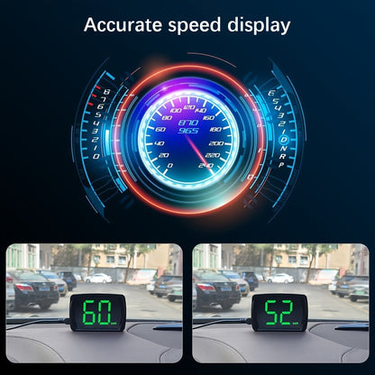Car HUD Head Up Display OBD2 + GPS Speedometer 3-Inch Windshield Projector, Real-Time Speed MPH, Universal Fit for Cars Trucks Buses Bikes Scooters