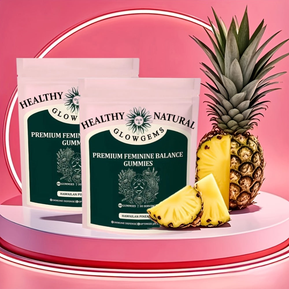 Feminine Balance Gummies for Women - Natural pH Balance, Vaginal Health & Intimate Wellness Support - Hawaiian Pineapple Flavor Daily Supplement - Thoughtful Gift for Women 60 Count
