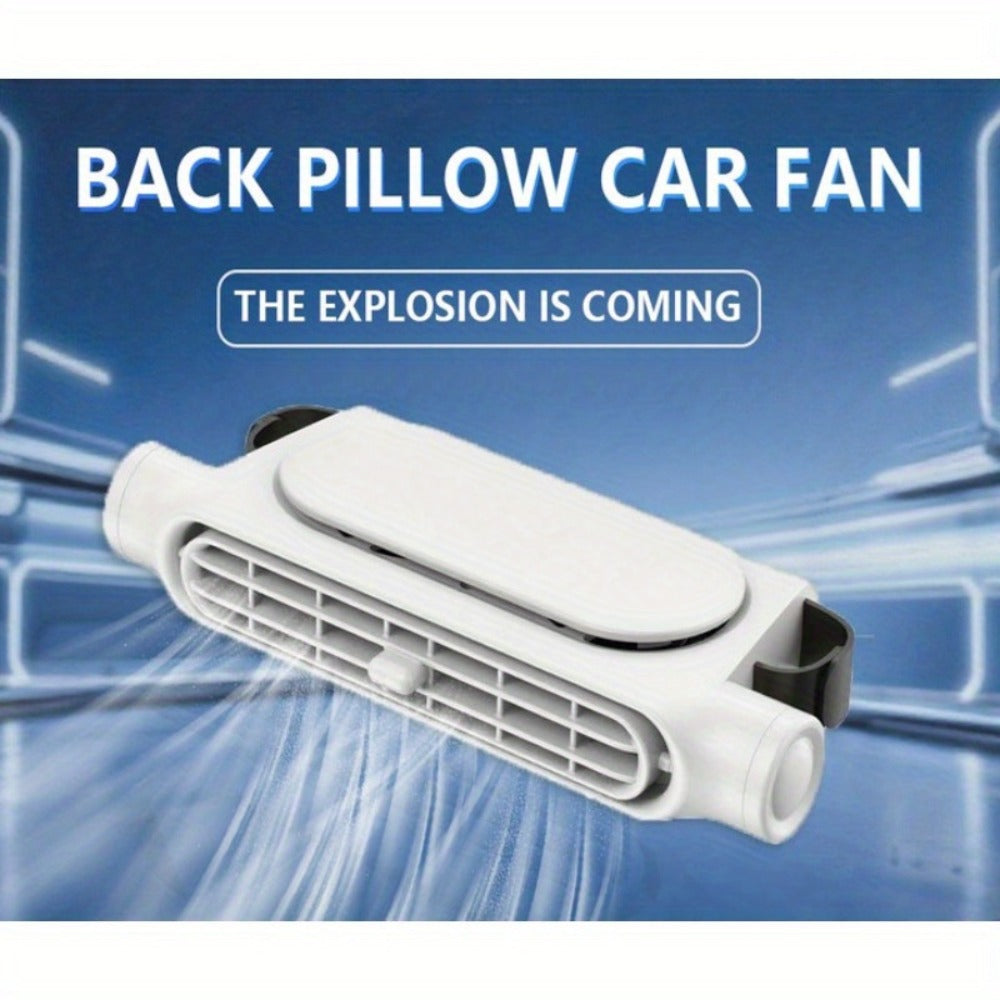 Bladeless Car USB Fan – 3-Speed Silent Cooling, USB Powered, Universal Fit for All Vehicles, Car Seat Desk Fan for Summer Heat Relief in Traffic (White / Black)