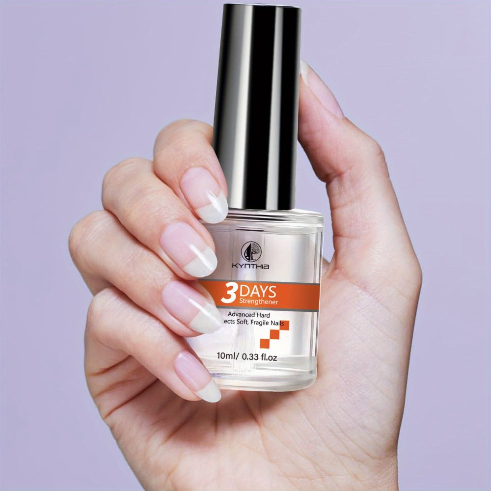 Vitamin Nail Strengthener 3-Day 10ml Alcohol-Free Formula – Prevents Breakage Peeling & Chipping, Nail Hardener for Soft Thin Brittle Nails, Strengthens & Protects Daily Nail Treatment for Women