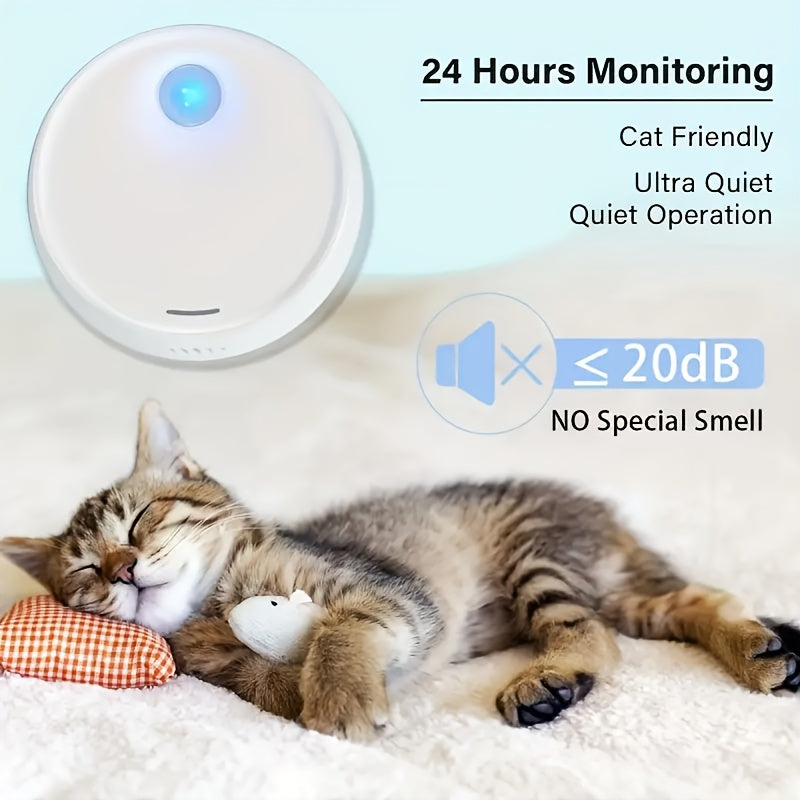Pet Deodorizer 24-Hour Smart Litter Box Odor Eliminator – Negative Ion Air Purifier with Sensor Light, 99% Odor Removal for Cat Litter Box & Dog Cage