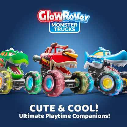 Monster Truck Toys for Toddlers 3-Pack LED Light Up Wheels Press & Go Animal Trucks Shark Bull Dinosaur – Glow Push Car Toy for Kids Ages 1-5 Birthday Easter Christmas Gift Boys Girls