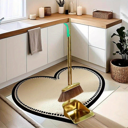 Broom and Dustpan Set Premium Golden Stainless Steel Extra Long Handle Microfiber Bristles V-Shape Leakproof Dustpan Heavy Duty Indoor Outdoor Sweeper for Kitchen Patio Hardwood Tile Floor
