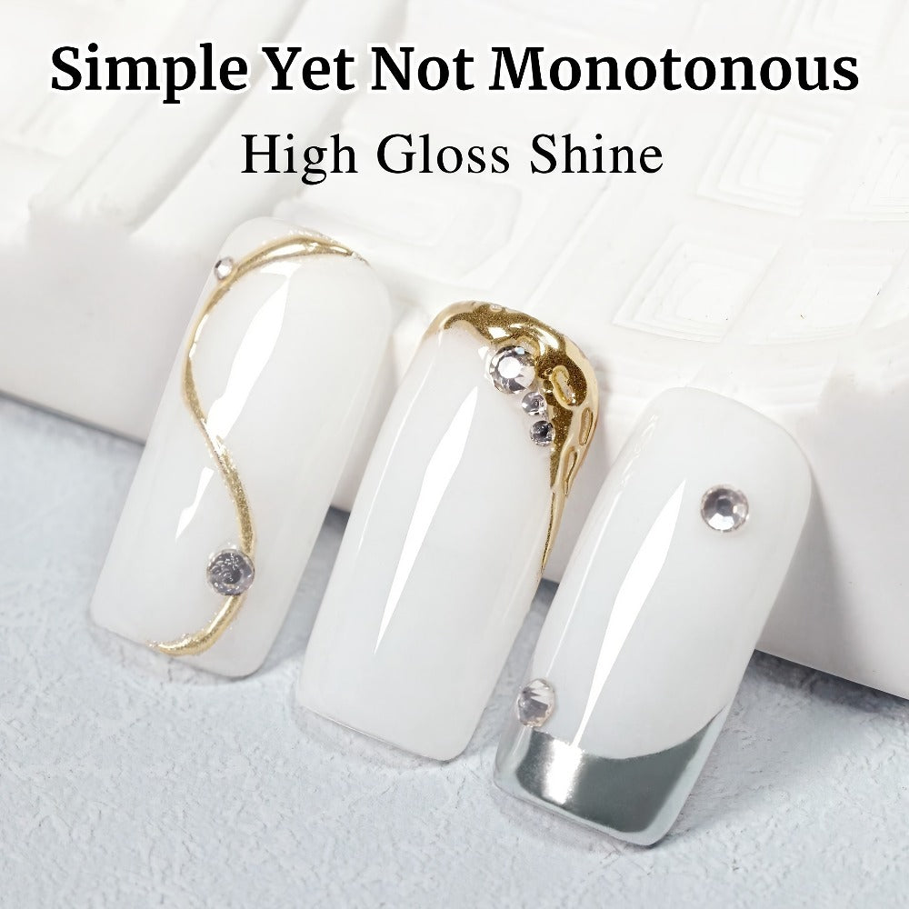 Milky White Glass Nail Gel Polish Sheer Jelly 15ml Alcohol-Free - Long Lasting Glossy Glazed Finish Korean Japanese K-Beauty Semi-Permanent UV LED Gel for Salon & Home DIY Manicure Women