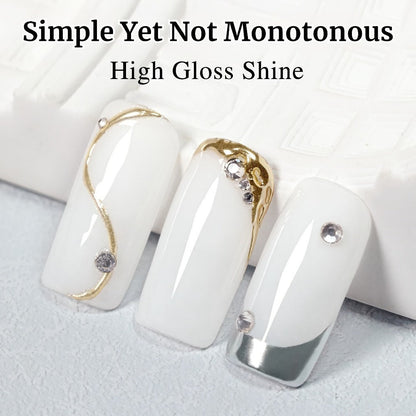 Milky White Glass Nail Gel Polish Sheer Jelly 15ml Alcohol-Free - Long Lasting Glossy Glazed Finish Korean Japanese K-Beauty Semi-Permanent UV LED Gel for Salon & Home DIY Manicure Women