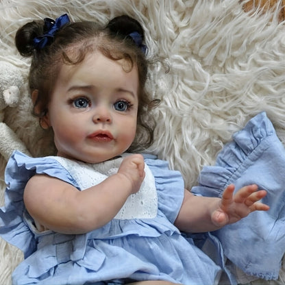 Reborn Baby Doll 20 Inch Soft Vinyl with Implanted Eyelashes Hand-Painted Lips Fingernails Blushed Hands & Feet 3lbs – Anatomically Correct Fits Newborn Clothes, Lifelike Girl Gift Ages 3+ 48cm