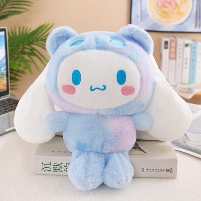 Sanrio Tie Dye Plush Set of 5 – Kawaii Hello Kitty Kuromi My Melody Cinnamoroll Gudetama Stuffed Animals, Room Decor & Birthday Holiday Gift for Girls