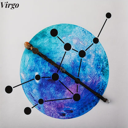 Zodiac Crystal Magic Wand with Gift Box – Handmade Astrology Wand All 12 Signs Aries Taurus Gemini Cancer Leo Virgo Libra Scorpio Sagittarius Capricorn Aquarius Pisces Cosplay Party Decor Birthday Gift