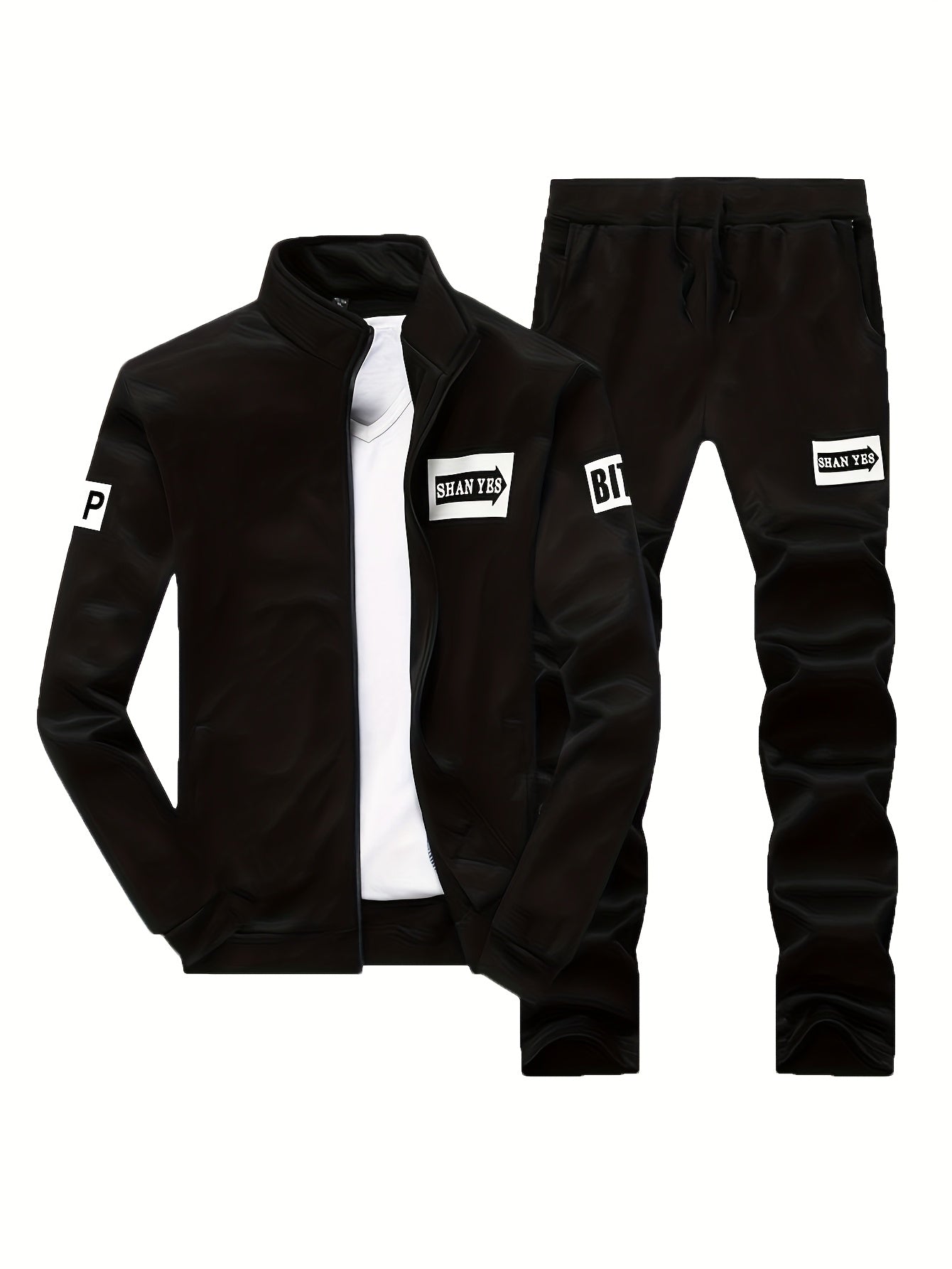 Men's Tracksuit Jacket and Pants Set - Zip Detail Everyday Classic Edition