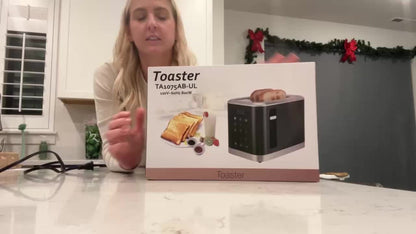 2 Slice Toaster with Touch Screen – 1.5" Wide Slot for Bread, Bagels & English Muffins, 6 Bread Types, 5 Toast Shade Settings, Cancel & Defrost Functions