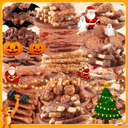 Natural Dog Treats Set Duck Chicken Milk Stick Sweet Potato Grain Free High Protein Low Fat Dental Health Gift Box Combinations for Dogs