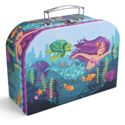 Mermaid Tea Party Set for Girls 21pcs – Tin Teapot, 4 Cups, Saucers, Plates & Carrying Case | Pretend Play Kitchen Toy for Toddlers, Birthday & Christmas Gift for Girls Ages 3 4 5 6