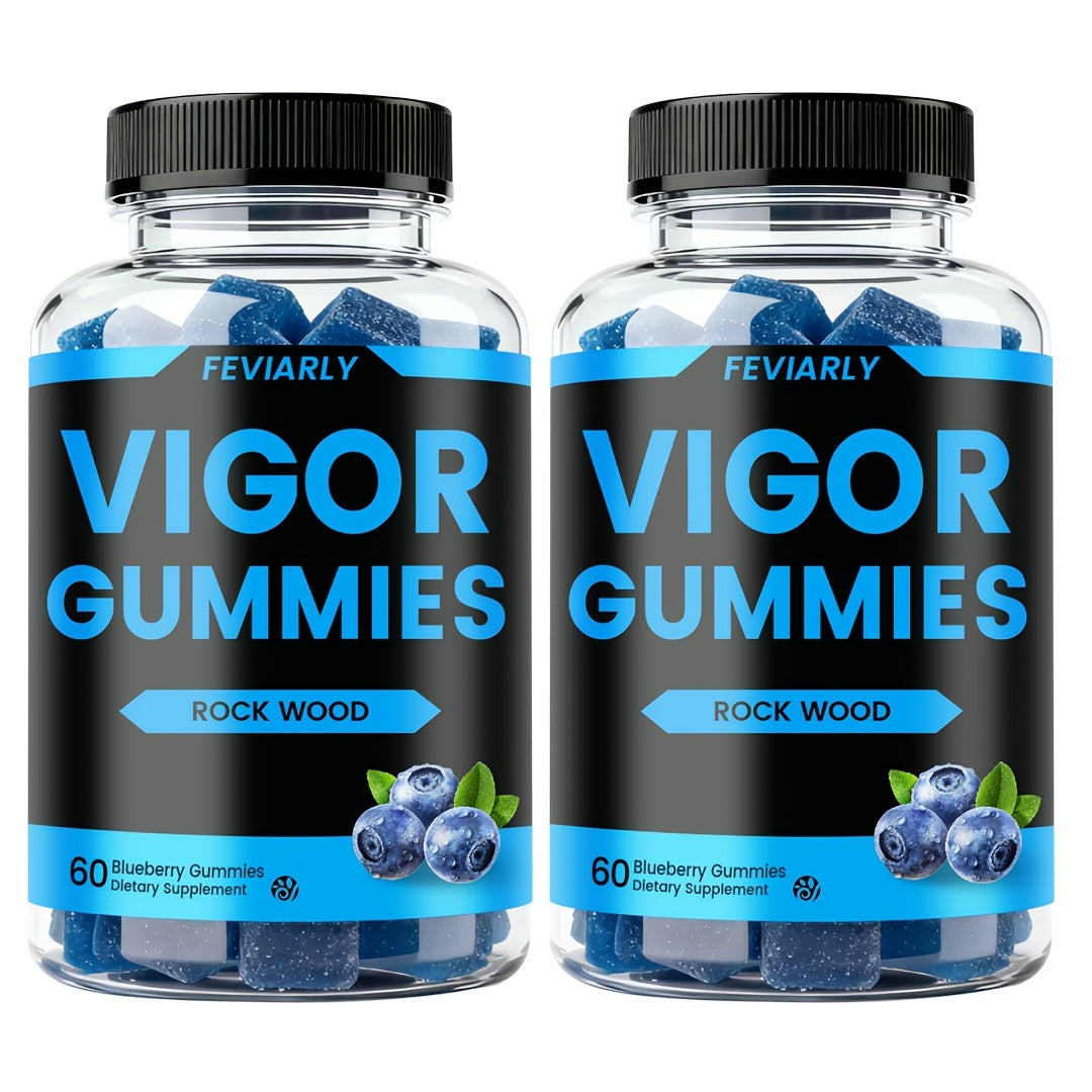 Men's Performance Gummies with Shilajit, Maca & Blueberry – Fast-Acting Male Drive, Strength & Stamina Supplement | Blue Chew Gummies for Men | 60, 120 or 180 Count