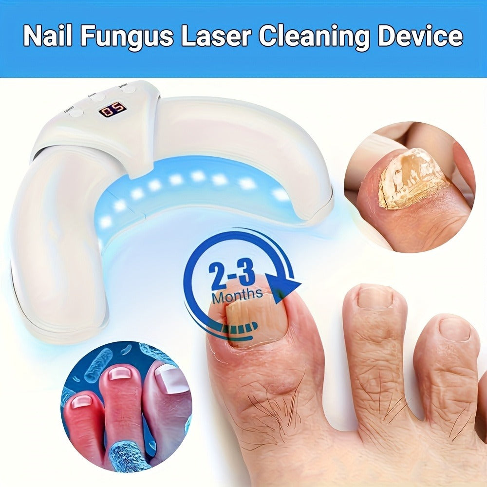 Nail Fungus Treatment Device – FDA Cleared Light Therapy for Toenails & Fingernails, Foldable Laser Nail Cleaning Device for Discolored & Thickened Nails, At-Home Nail Care Gift