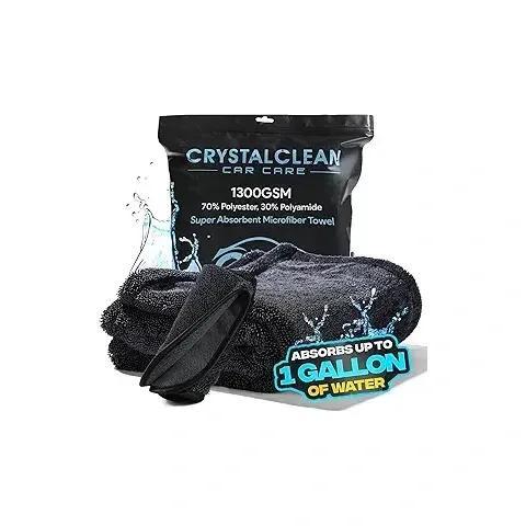 Extra Large Pack of 2 Double Twisted Loop Quick-Drying Towel | 24X36 Inches 1400GSM And 12X12 Inches | High Absorbency | Leaving No Streaks | Designed for Car Detailing