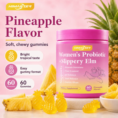 Women's Probiotic Gummies 60-Count for Vaginal Health pH Balance Feminine Wellness Gut Health & Immune Support — All-in-One Daily Feminine Probiotic Supplement Hawaiian Pineapple Flavor for Active Women