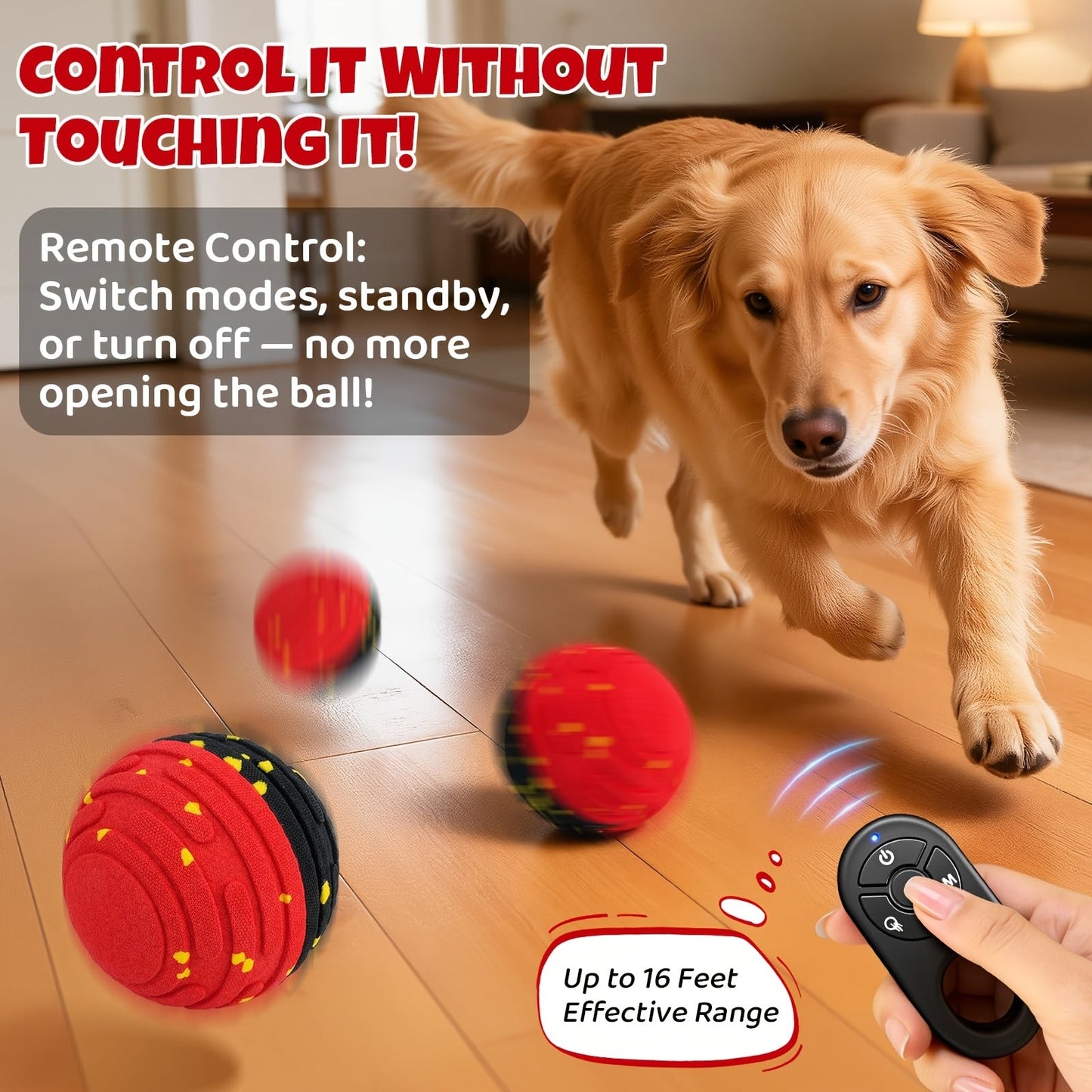 Remote-Controlled Interactive Dog Toy Ball – Self-Rolling Bouncing Ball for Small, Medium & Large Dogs | Indoor & Outdoor Use