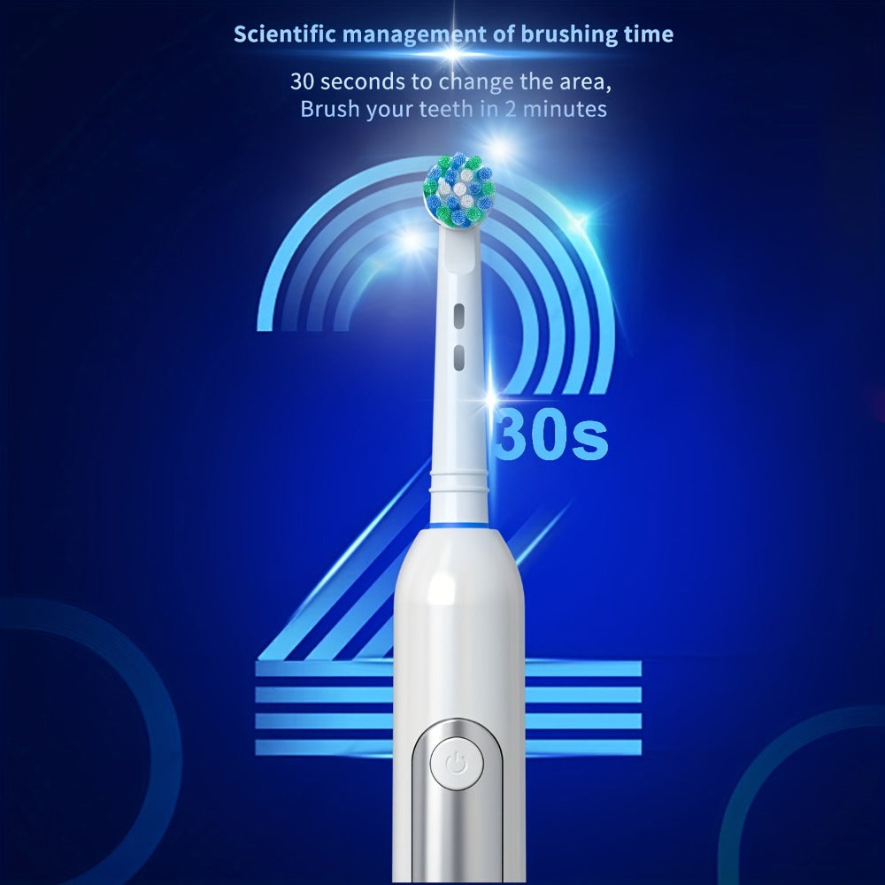 Rotating Electric Toothbrush with 8 Replacement Heads – Wireless Induction Charging, 3 Cleaning Modes, IPX7 Waterproof, Oral Care Gift for Family, Friends & Parents – Blue, Purple, Black