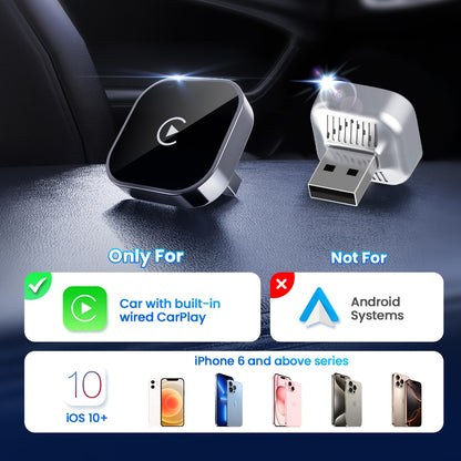 2026 Upgraded Wireless CarPlay Adapter, Mini Dongle Wireless CarPlay Adapter for iPhone & Android Auto Adapter 2-in-1, Convert Wired to Wireless Adapter for CarPlay, Plug & Play, USB-C, Low Latency, Auto Connect & Play GPS Digital Media Receiver