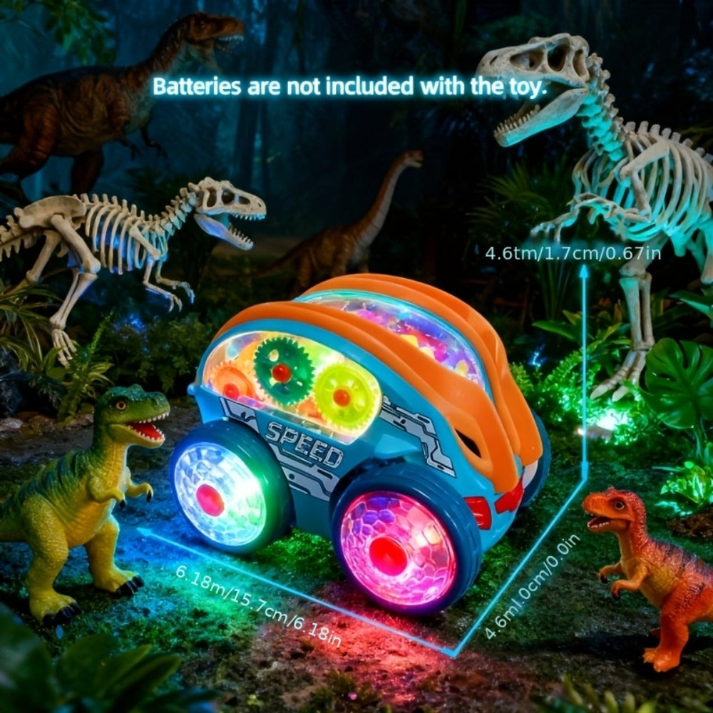 Automatic Dump Truck Toy Car with Colorful LED Lights & Music – Auto Rolling Construction Vehicle Toy for Toddlers Kids Ages 2+, Fun Light-Up Truck Sound Effects, Best Birthday Christmas Gift
