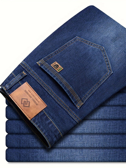 Men's Straight Leg Jeans - Black Denim Clean Finish Modern