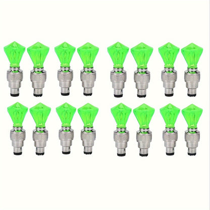 LED Breathing Light Tire Valve Caps – Running Horse & Wind Fire Wheel Light Effect for Car & Motorcycle Wheels