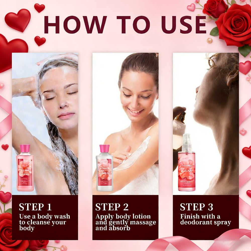 Vanilla Bath & Body Care Gift Set for Women – Shower Gel 3oz + Body Lotion 3oz + Body Mist 3oz | Moisturizing, Refreshing & Deodorizing Spa Gift for Mom, Wife, Sister or Girlfriend