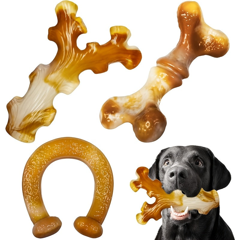 Dog Chew Toys for Aggressive Chewers 3 Pack – Indestructible Tough Dog Toys for Large Breed Heavy Chewers, Durable Rubber Chew Toy Set for Big Dogs, Puppy Dental Chew Toys