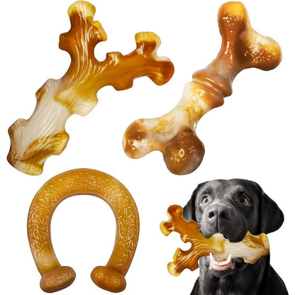 Dog Chew Toys for Aggressive Chewers 3 Pack – Indestructible Tough Dog Toys for Large Breed Heavy Chewers, Durable Rubber Chew Toy Set for Big Dogs, Puppy Dental Chew Toys