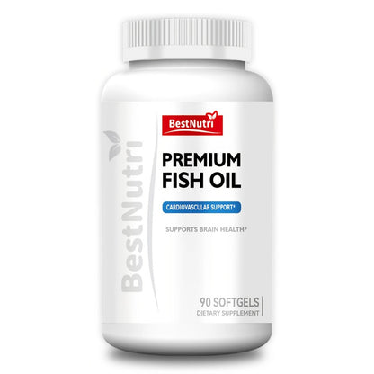 Omega-3 Fish Oil 2000mg Softgels with EPA & DHA — Cold-Extracted CGMP Certified | Brain Vitality Heart Health Anti-Inflammatory Support | For Adults & Young Adults | 60 or 90 Softgels