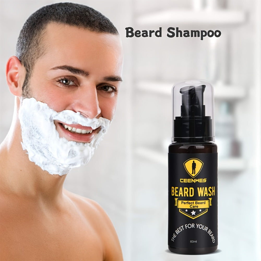 Beard Grooming Kit Men 6-Piece Complete Set – Beard Oil Conditioner Brush Comb Scissors & Storage Bag, All-in-One Beard Care Gift for Dad Boyfriend Husband Birthday Father's Day Valentine's Day