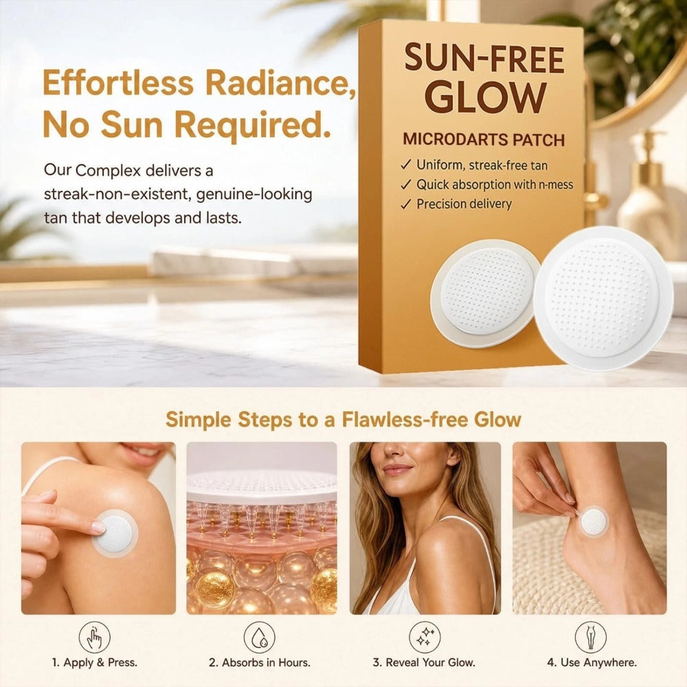 Microneedle Self Tanning Patches for Face & Body - Streak-Free Sunless Bronze Glow, UV Free Natural Looking Tan Patches for Women - 2 Boxes