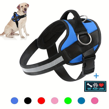 Breathable Reflective Dog Harness with Control Handle – Adjustable Outdoor Vest for Walking Running Hiking – XS to XXL